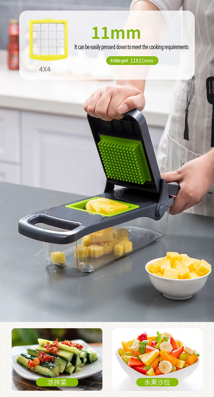 8 in 1 Gadgets Kitchen Accessories Multifunctional Vegetable Cutter Fruit Slicer Grater Shredders Drain Basket Slicers