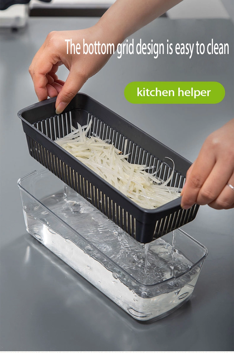 8 in 1 Gadgets Kitchen Accessories Multifunctional Vegetable Cutter Fruit Slicer Grater Shredders Drain Basket Slicers
