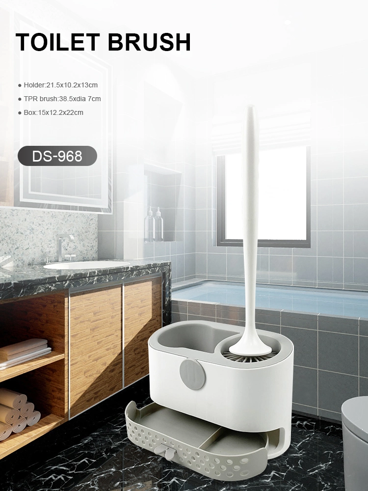 Hot Sales Bathroom Deep Clean Magic Silicone Toilet Bowl Brush Set with Soap Dispenser