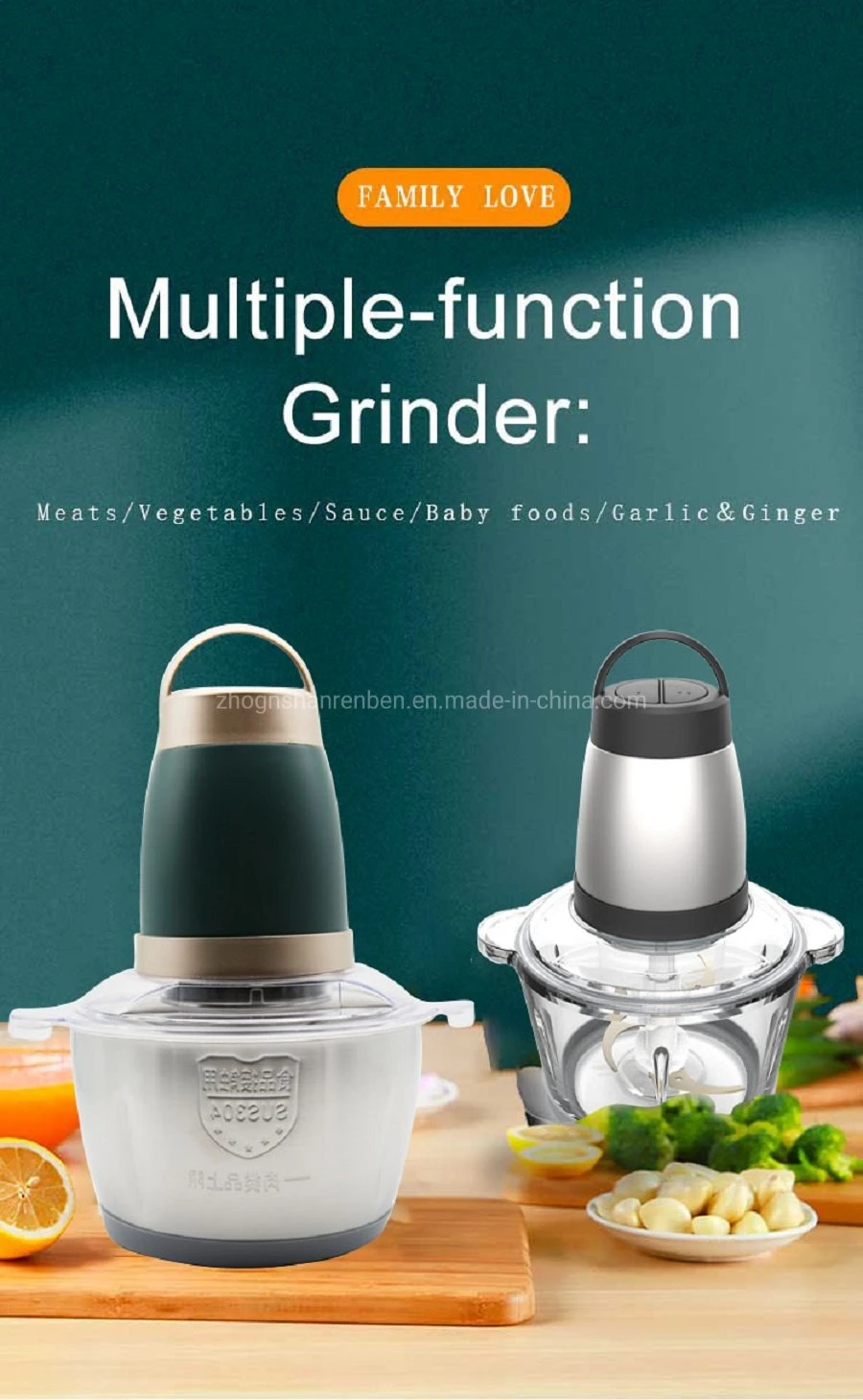 300W Slicer Onion Cutter Food Fruit &amp; Vegetable Tools Meat Grinders Automatic Mini Electric Vegetable Chopper