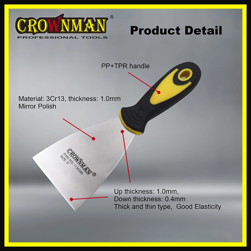 Crownman Painting Tools, Industrial Grade 1&quot;/2&quot;/3&quot;/4&quot;/5&quot; Stainless Steel Scraper with Rubber Handle